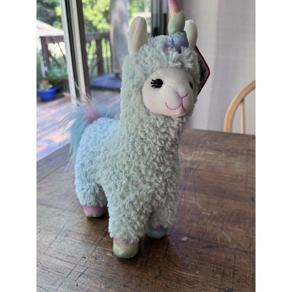 GUND Cotton Candy LLAMACORN 11" Plush Pastel Turqouise Smoke/Pet Free!
